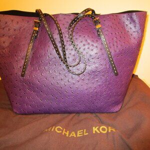 Michael Kors GIA Amethyst Ostrich-embossed Tote